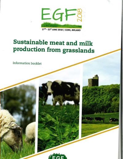 Presentación de resultados del proyecto en el congreso internacional EGF 2018 "Sustainable meat and milk production from grasslands"